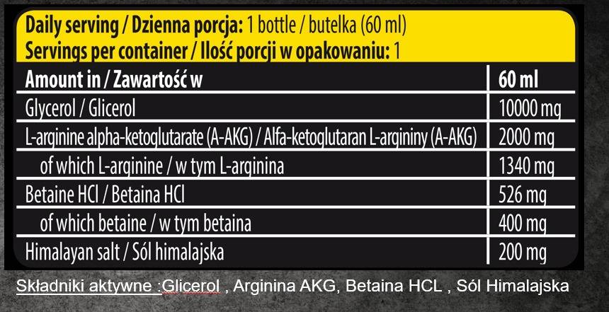 Anabolic auf der Bühnenpumpe Schuss | Stimulansfreies Glycerin und Aakg Mega -Pumpe - 60 ml