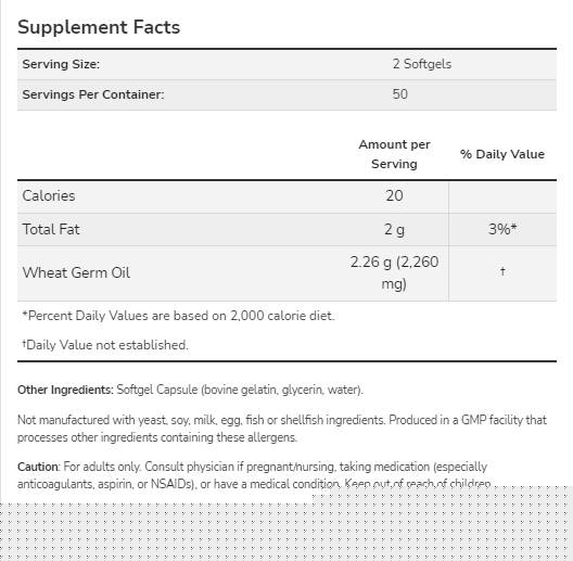 Weizenkeimöl 1130 mg – 100 Gelkapseln