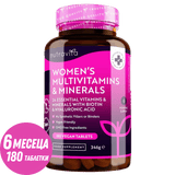 Multivitamine für Frauen mit Biotin und Hyaluronsäure, 180 vegane Tabletten