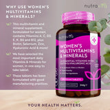 Multivitamine für Frauen mit Biotin und Hyaluronsäure, 180 vegane Tabletten