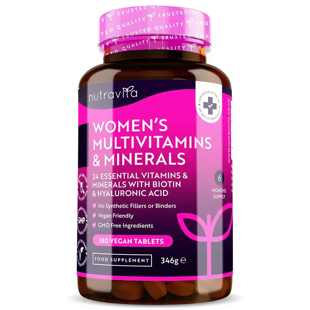 Multivitamine für Frauen mit Biotin und Hyaluronsäure, 180 vegane Tabletten
