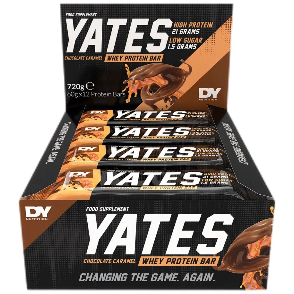 Yates Molkenproteinriegel | Ohne Zucker – 12 x 60 Gramm
