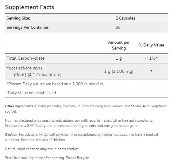 Yucca 500 mg – 100 Kapseln