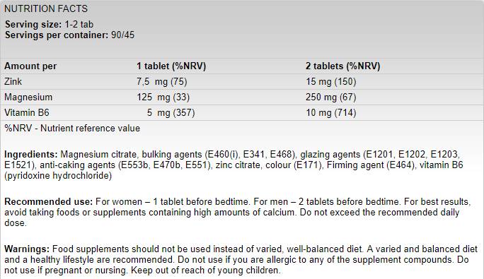 Z-Max/ZMA – 90 Tabletten