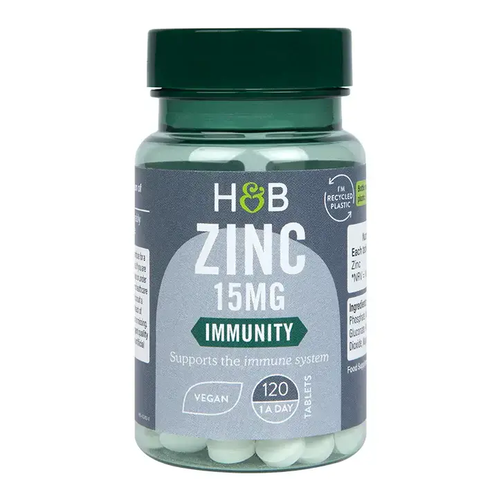 Zink (Zink) 15 mg 120 vegane Tabletten HOLLAND & BARRETT