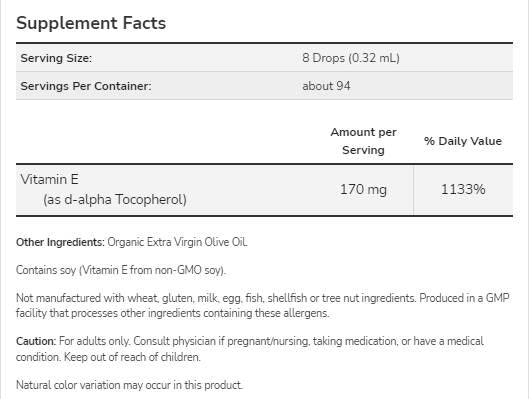 Vitamin E-Oil Flüssigkeit | D -Alpha Tocopherol - 30 ml