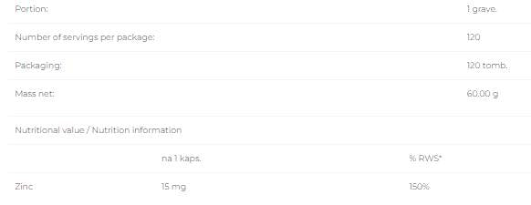 Zink 15 mg – 120 Kapseln