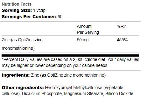 Zink 50 mg | als OptiZinc - 60 Kapseln