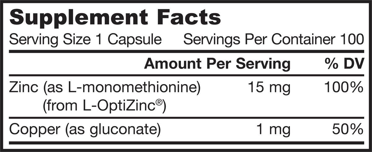 Zink Balance/L-Opti Zink 15 mg – 100 Kapseln