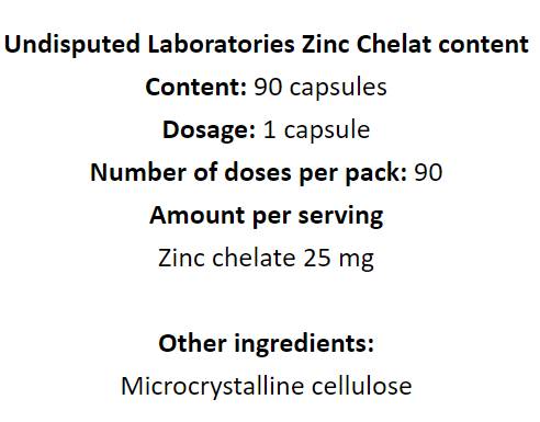 Zinkchelat 25 mg – 90 Kapseln