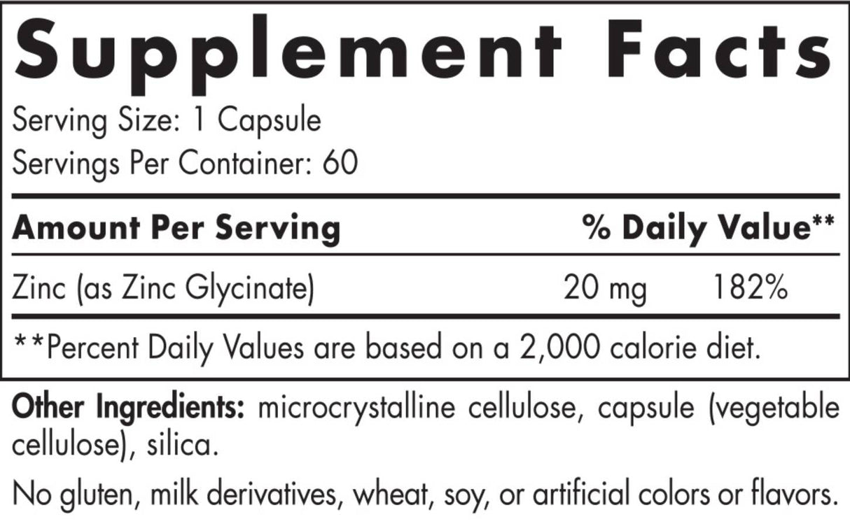 Zinkglycinat 20 mg 60 Kapseln