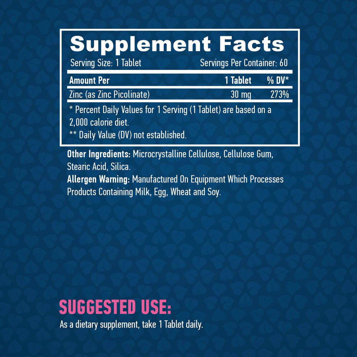 Zinkpicolinat 30 mg./60 Tabs.
