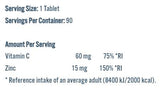 Zink-Vitalität | 15 mg Zinkbisglycinat – 90 Kapseln