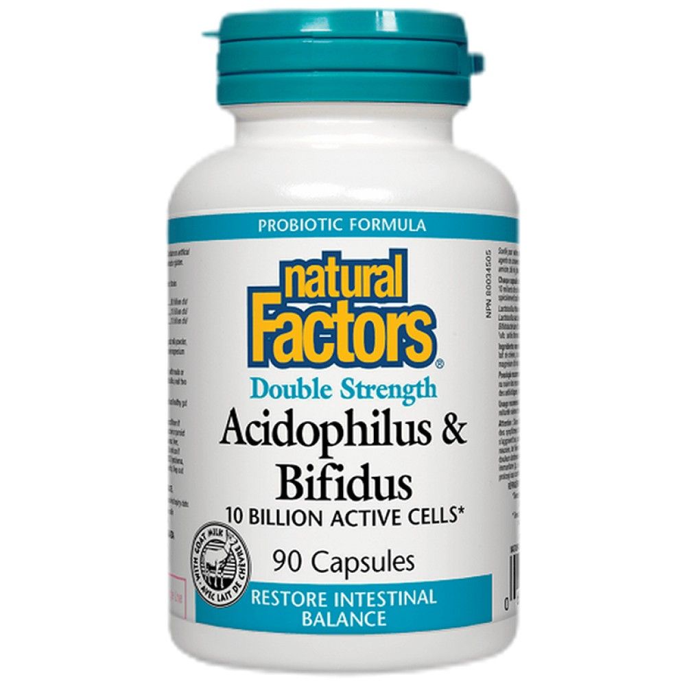 Acidophilus & bifidus Doppelstärke | 10 Milliarden aktive Zellen - 90 Kapseln