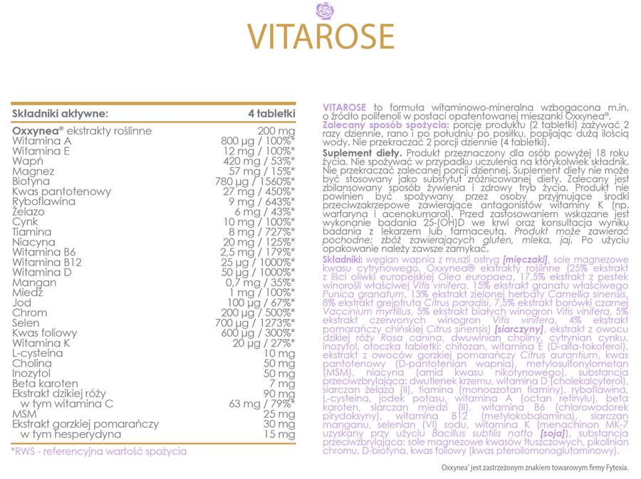 Alldeynn | Vitarose - Multivitamine für Frauen - 120 Tabletten