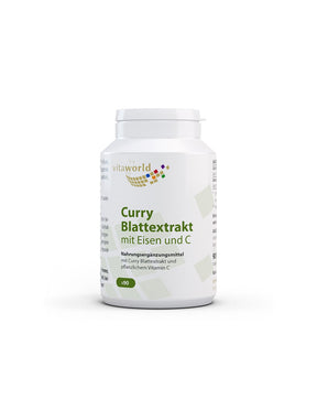 Anemia - Curry leaf extract with iron and vitamin C, 90 capsules - Nutra Best Europe