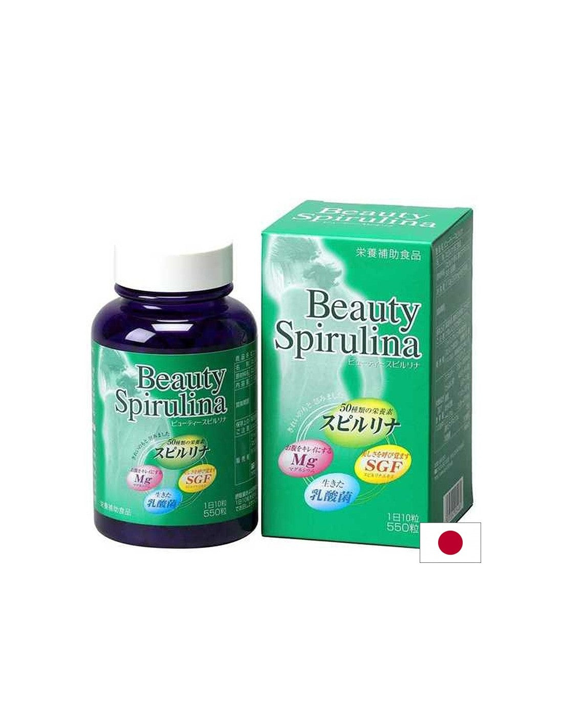 Japanische Spirulina + Milchsäurebakterien und Magnesium - Schönheit Spirulina, 550 Tabletten