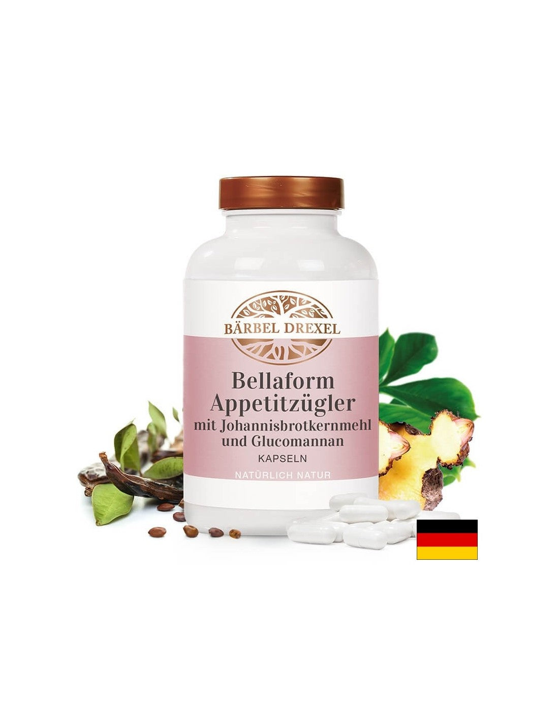 Bellaform Appetitzügler mit Johannisbrotkernmehl und Glucomannan/ Glucomannan mit Johannisbrot, 180 Kapseln <tc>Bärbel Drexel</tc>