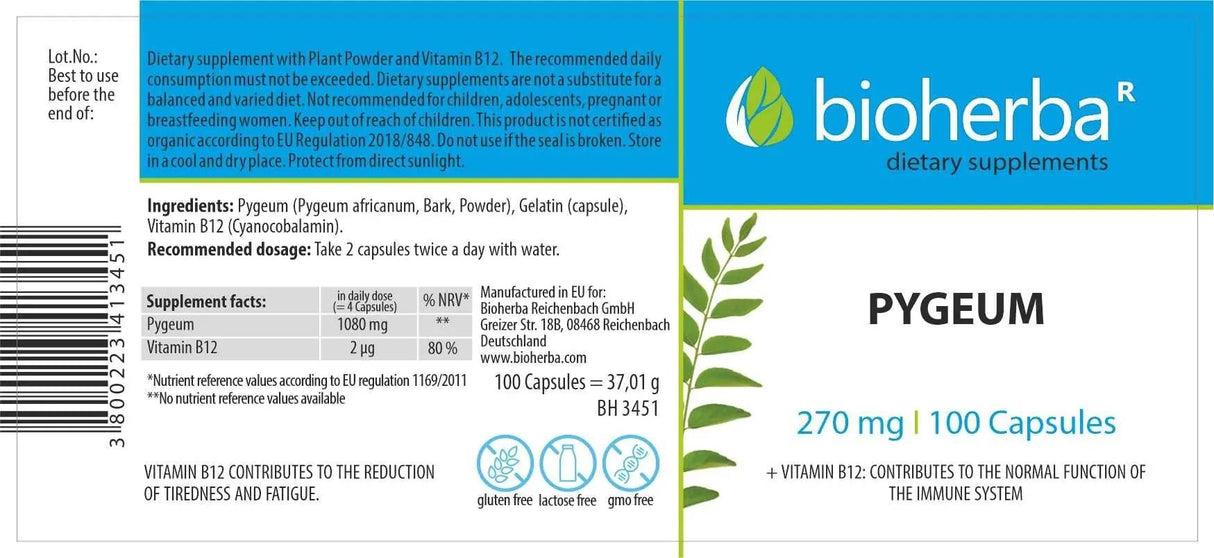 Pygeum 270 mg - 100 Kapseln