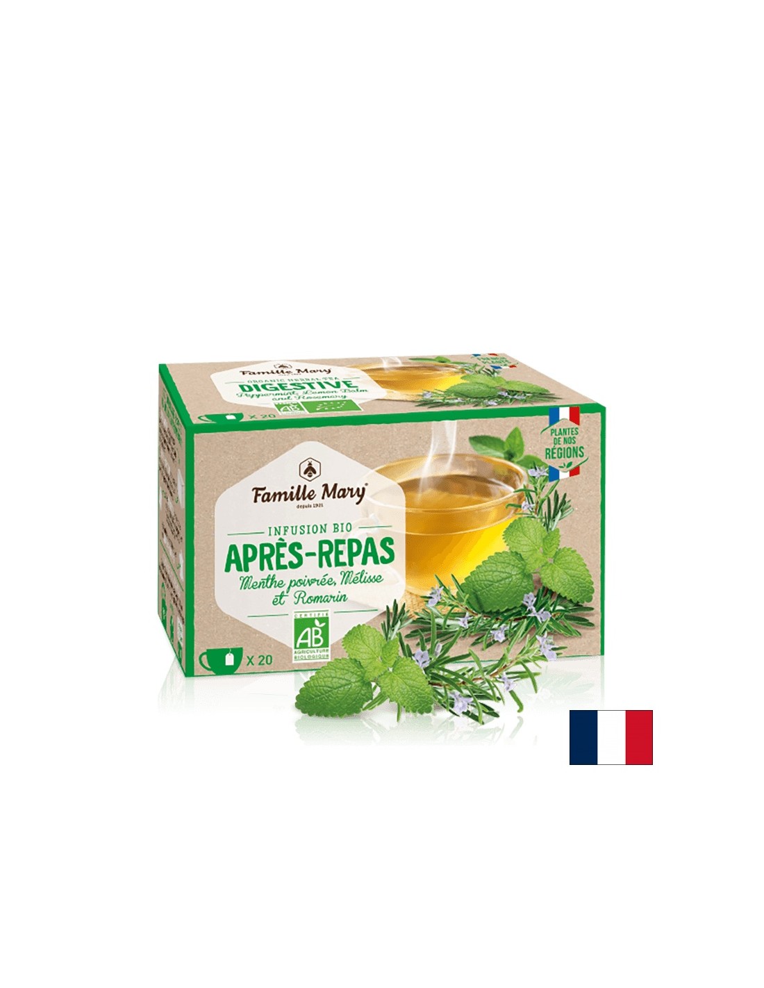Kräutertee für eine gute Verdauung mit Minze, Zitronenbalsam und Rosmarin Bio, 30 g