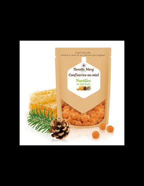 Herbal candy with honey and pine essential oil for a healthy throat, 250 g - Nutra Best Europe