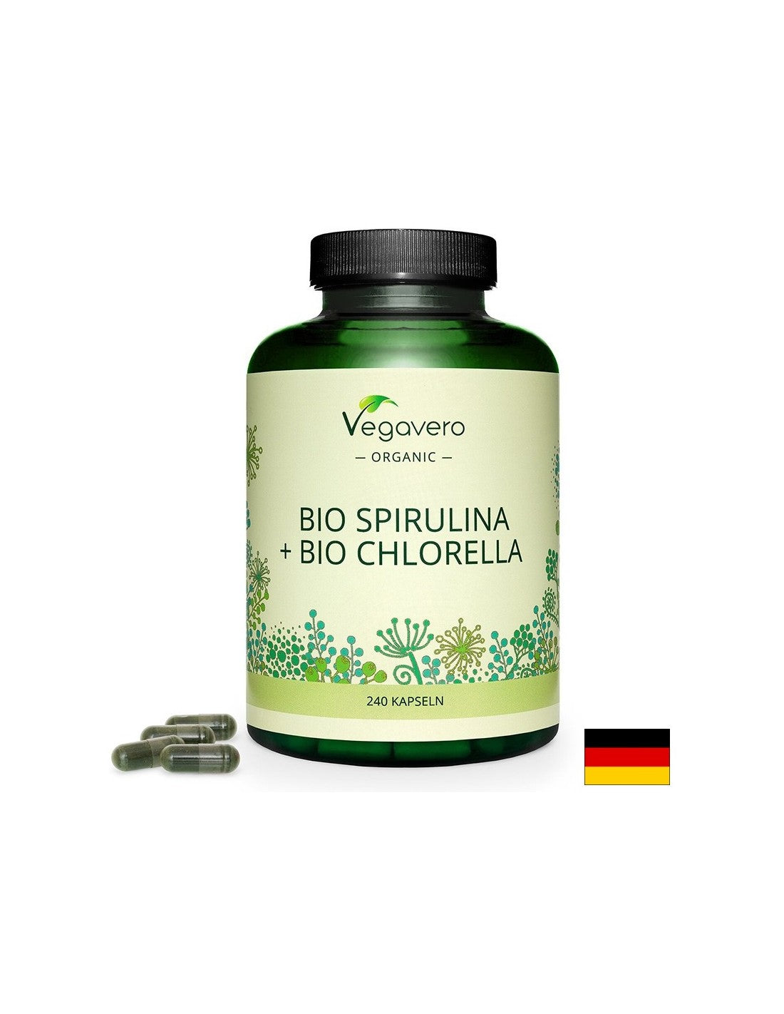 Bio Spirulina + Chlorella - Bio Spirulina + Bio Chlorella, 240 Kapseln <tc>Vegavero</tc>