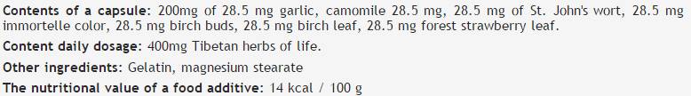 Tibetische Kräuter des Lebens 200 mg - 100 Kapseln