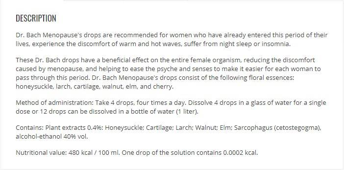 Bach Drops Wechseljahre - 50 ml