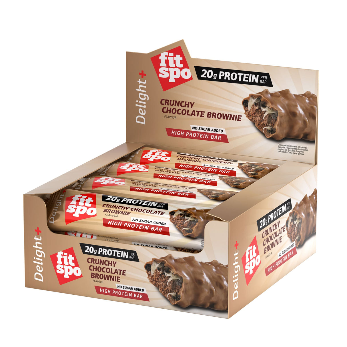 Freude+ knusprige Proteinriegel Schokolade Brownie - 12 x 60 Gramm