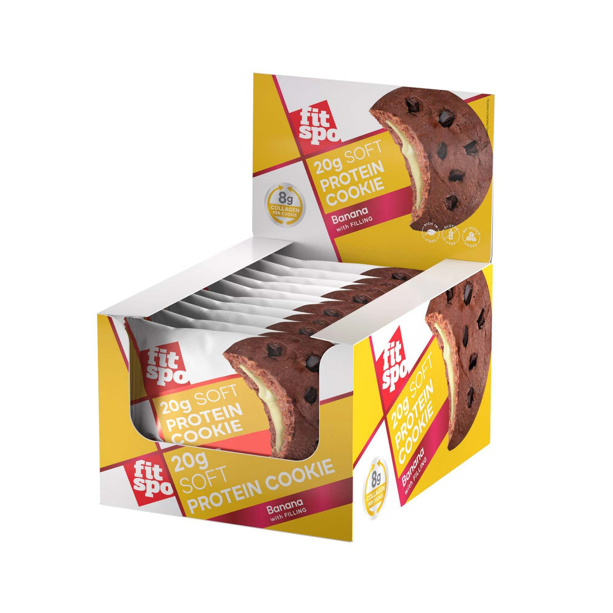 Weicher Proteinkeks | mit 8G -Kollagen und kein Zucker zu Zucker - 10 x 70 Gramm