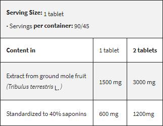 Tribulus terrestris 1500 / Maximale Stärke 90 Tabletten