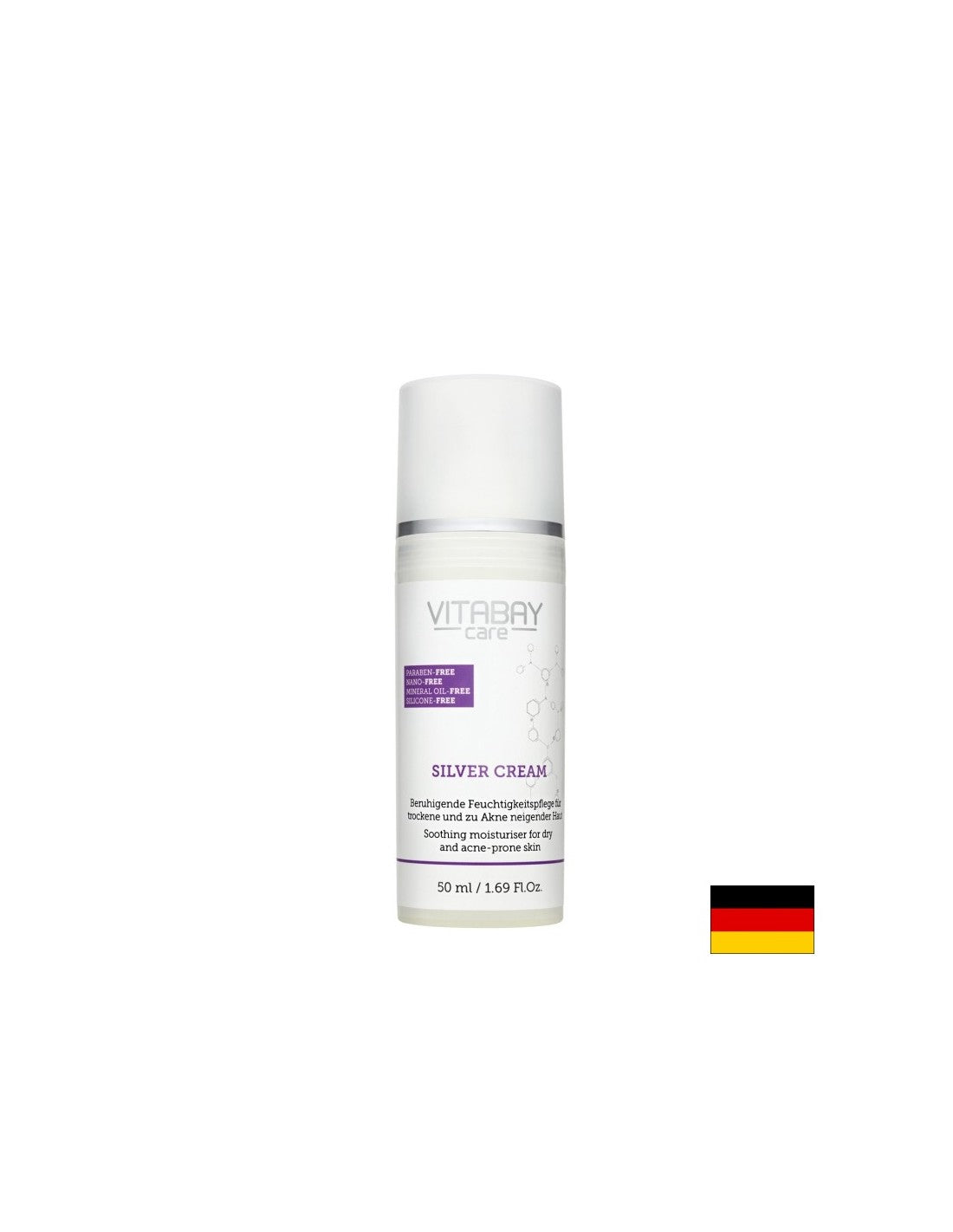Silbercreme mit Mikrosilber und Salicylsäure - Care Silver Cream, 50 ml <tc>Vitabay</tc>