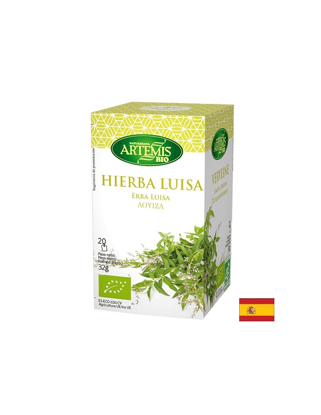 Bio -Zitronenverbena -Tee, 20 Filtertaschen