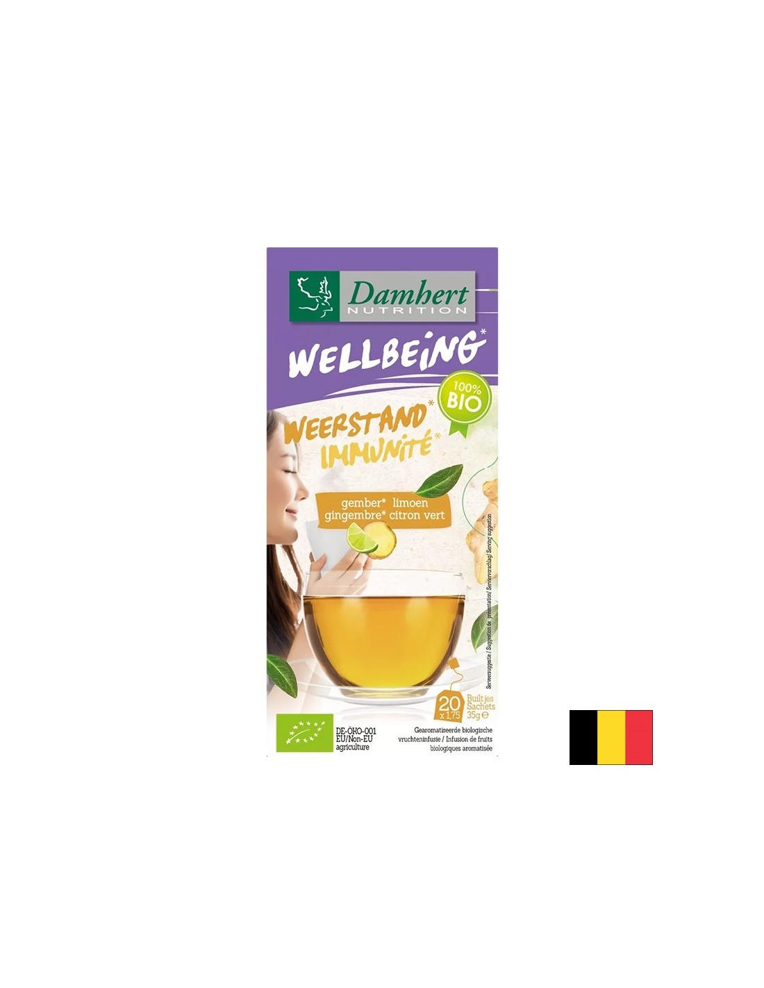 Immunitätstee mit Ingwer- und Limettenbio, 20 Filtertaschen