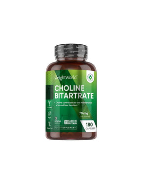 Liver - Choline (bitartrate), 714 mg x 180 capsules - Nutra Best Europe