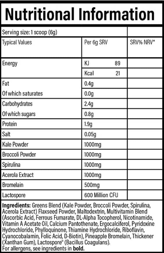 Veggie-Might | 3 in 1 komplette Formel ~ Greens & Multi Vitamin & Probiotika - 180 Gramm