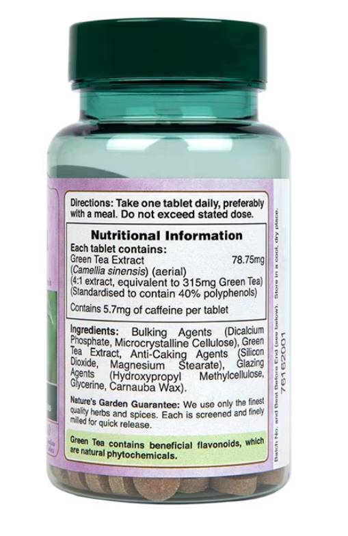 Grüner Teeextrakt 315 mg | Nature's Garden - 200 Tabletten