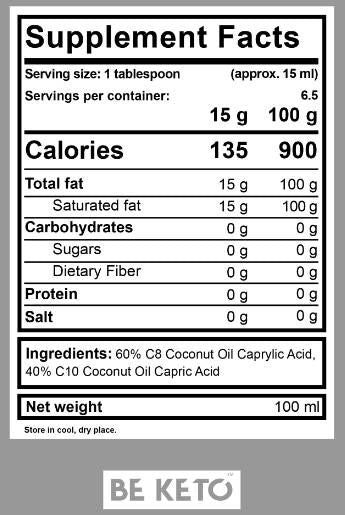 MCT -Ölflüssigkeit C8 + C10 - 500 ml