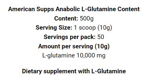 Anabolischer L -Glutamin - 500 Gramm