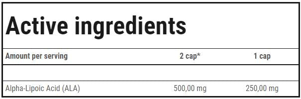 Ala 250 | Alpha -Liponsäure 250 mg - 60 Kapseln