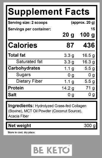 Keto -Kollagen + MCT -Pulver - 300 Gramm