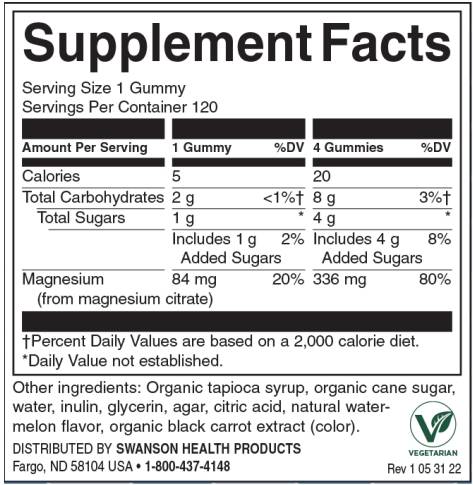 Magnesium -Gummis | Wassermelone - 120 Kautabletten