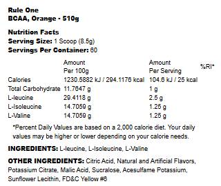 BCAAs | 100% mikronisiert 2: 1: 1 BCAA -Formel - 480 Gramm