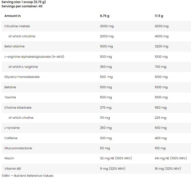 Muskelpumpe Aggression | Pre -Workout -Formel - 350 Gramm
