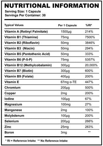 Multivitamin und Mineralien - 60 Kapseln