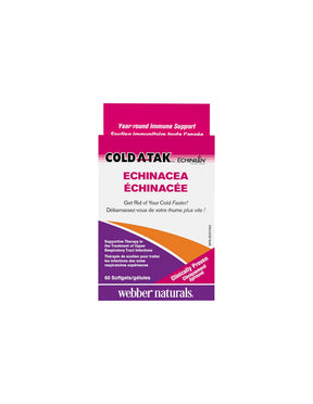 Cold-A-Tak® Ehinacea - Echinacea, 250 mg - For colds and flu, 60 softgel capsules - Nutra Best Europe