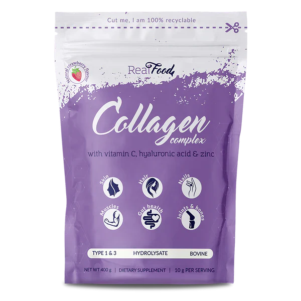 Kollagenkomplex mit Hyaluronsäure, Vitamin C und Zink - 9400 g pro Dosis, 400 g (40 Dosen)