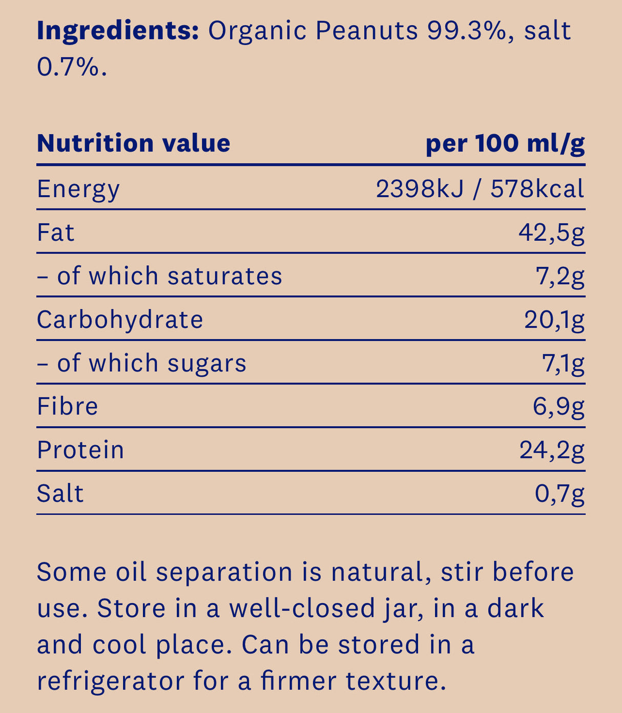 ECO Erdnussbutter cremig 350 g. (100 % BIO)