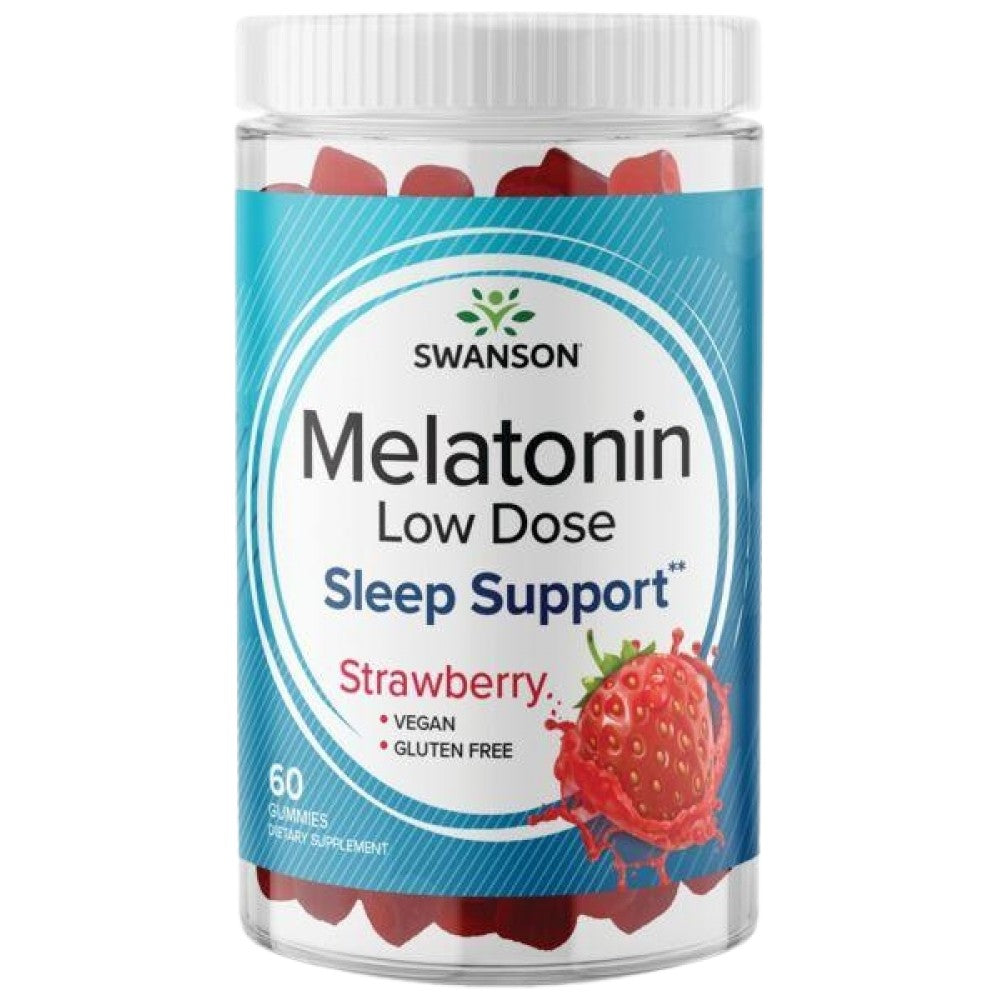 Melatonin niedrige Dosis Gummies 1 mg | Erdbeere - 60 Kautabletten