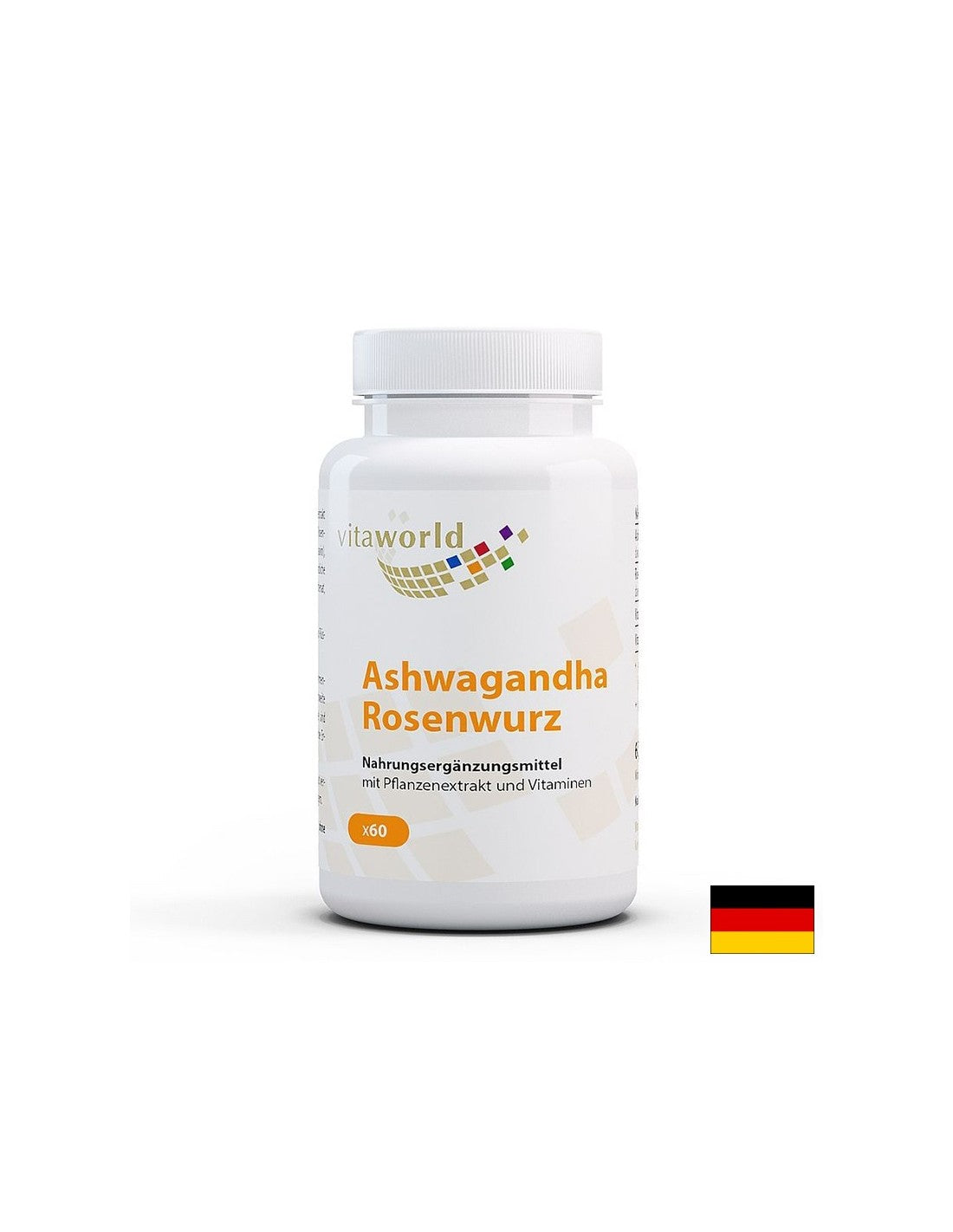 Depression und Angst - Ashwagandha + Goldene Wurzel und Vitamin B1 und B5, 60 Kapseln